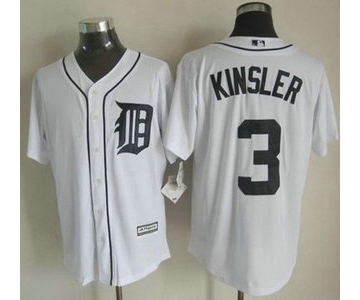 Detroit Tigers #3 Ian Kinsler 2015 White With Navy Jersey