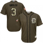 Detroit Tigers #3 Ian Kinsler Green Salute to Service Stitched MLB Jersey