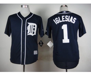 Men's Detroit Tigers #1 Jose Iglesias 2015 Navy Blue Jersey