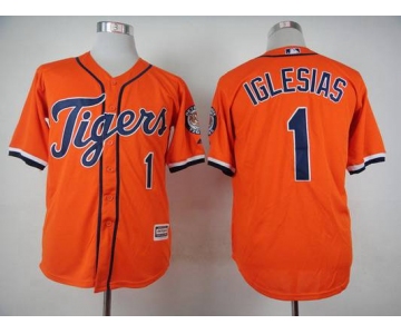 Men's Detroit Tigers #1 Jose Iglesias 2015 Orange Jersey