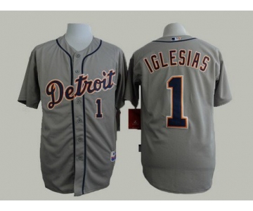 Men's Detroit Tigers #1 Jose Iglesias Gray Jersey