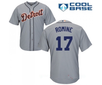 Men's Detroit Tigers #17 Andrew Romine Gray Road Stitched MLB Majestic Cool Base Jersey