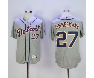 Men's Detroit Tigers #27 Jordan Zimmermann Gray Road 2016 Flexbase Majestic Baseball Jersey