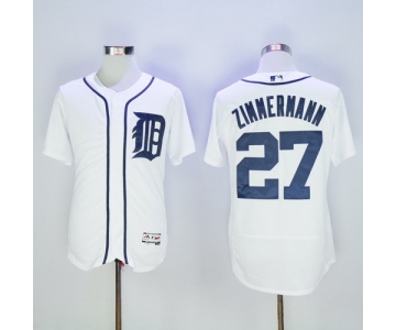 Men's Detroit Tigers #27 Jordan Zimmermann White Home 2016 Flexbase Majestic Baseball Jersey