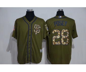 Men's Detroit Tigers #28 J. D. Martinez Green Salute to Service Majestic Baseball Jersey