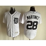 Men's Detroit Tigers #28 J. D. Martinez Whtie Home Stitched Baseball Jersey