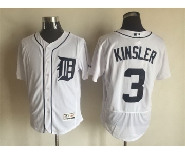 Men's Detroit Tigers #3 Ian Kinsler Home White 2015 MLB Cool Base Jersey