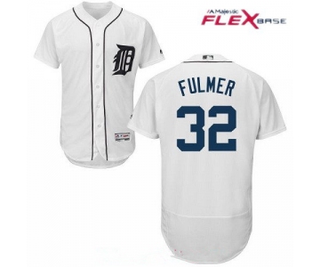 Men's Detroit Tigers #32 Michael Fulmer White Home Stitched MLB Majestic Flex Base Jersey