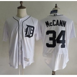 Men's Detroit Tigers #34 James McCann White Home 2016 Flexbase Majestic Baseball Jersey