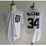 Men's Detroit Tigers #34 James McCann White Home 2016 Flexbase Majestic Baseball Jersey