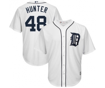 Men's Detroit Tigers 48 Torii Hunter Majestic White Home Cool Base Player Jersey