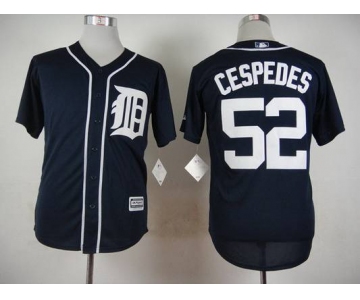 Men's Detroit Tigers #52 Yoenis Cespedes 2015 Navy Blue Jersey
