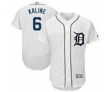 Men's Detroit Tigers 6 Al Kaline Majestic White 2018 Home Flex Base Authentic Collection Player Jersey