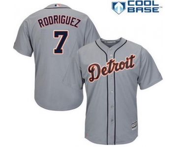 Men's Detroit Tigers #7 Ivan Rodriguez Retired Gray Stitched MLB Majestic Cool Base Jersey