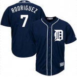Men's Detroit Tigers #7 Ivan Rodriguez Retired Navy Blue Stitched MLB Majestic Cool Base Jersey
