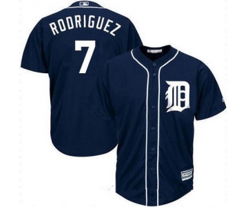 Men's Detroit Tigers #7 Ivan Rodriguez Retired Navy Blue Stitched MLB Majestic Cool Base Jersey
