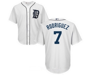 Men's Detroit Tigers #7 Ivan Rodriguez Retired White Stitched MLB Majestic Cool Base Jersey