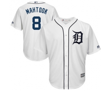 Men's Detroit Tigers 8 Mikie Mahtook Majestic White Home Cool Base Player Jersey