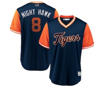 Men's Detroit Tigers 8 Mikie Mahtook Night Hawk Majestic Navy 2018 Players' Weekend Cool Base Jersey