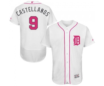 Men's Detroit Tigers #9 Nick Castellanos White Flexbase Authentic Collection 2016 Mother's Day Stitched MLB Jersey