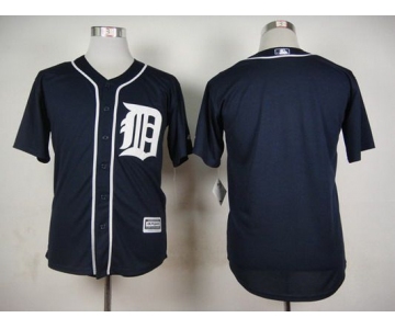 Men's Detroit Tigers Blank 2015 Navy Blue Jersey