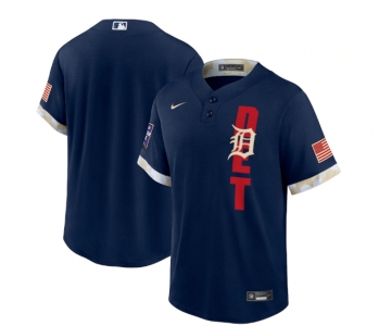 Men's Detroit Tigers Blank 2021 Navy All-Star Cool Base Stitched MLB Jersey