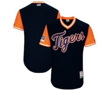 Men's Detroit Tigers Blank Majestic Navy 2018 Players' Weekend Authentic Team Jersey