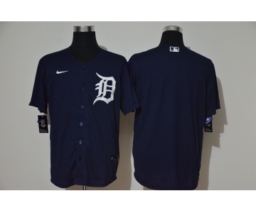 Men's Detroit Tigers Blank Navy Blue Stitched MLB Cool Base Nike Jersey