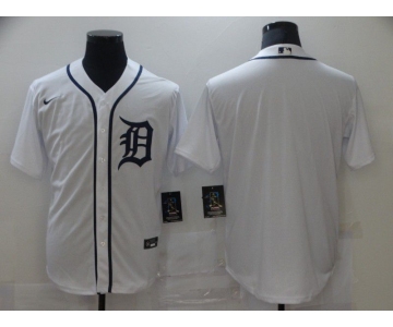 Men's Detroit Tigers Blank White Stitched MLB Cool Base Nike Jersey