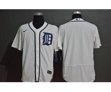 Men's Detroit Tigers Blank White Stitched MLB Flex Base Nike Jersey