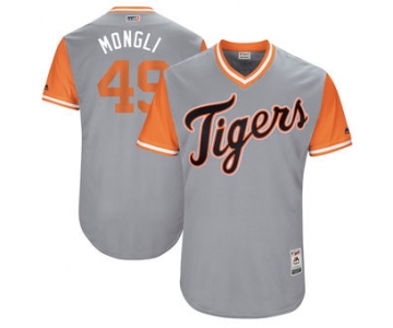 Men's Detroit Tigers Dixon Machado Mongli Majestic Gray 2017 Players Weekend Authentic Jersey