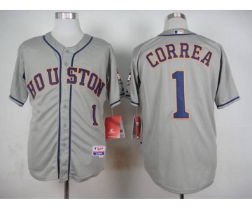 Men's Houston Astros #1 Carlos Correa Gray Jersey