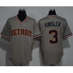Tigers #3 Ian Kinsler Grey Cooperstown Throwback Stitched MLB Jersey