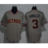 Tigers #3 Ian Kinsler Grey Cooperstown Throwback Stitched MLB Jersey