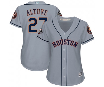 Astros #27 Jose Altuve Grey Road 2019 World Series Bound Women's Stitched Baseball Jersey