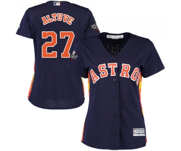 Astros #27 Jose Altuve Navy Blue Alternate 2019 World Series Bound Women's Stitched Baseball Jersey
