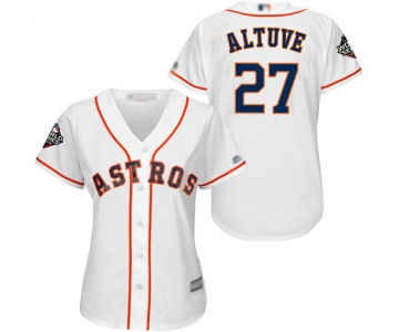 Astros #27 Jose Altuve White Home 2019 World Series Bound Women's Stitched Baseball Jersey