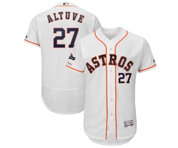 Houston Astros #27 Jose Altuve Majestic 2019 Postseason Authentic Flex Base Player White Jersey