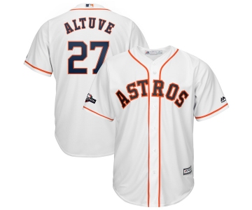 Houston Astros #27 Jose Altuve Majestic 2019 Postseason Official Cool Base Player White Jersey