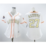 Houston Astros #27 Jose Altuve White Women 2018 Gold Program Cool Base Jersey