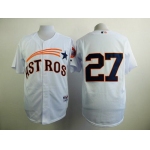 Men's Houston Astros #27 Jose Altuve 1972 White Turn Back The Clock Jersey