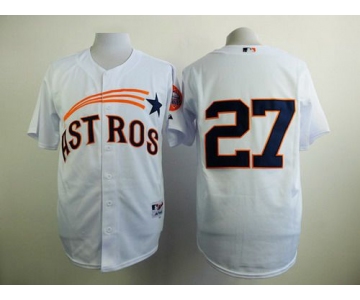 Men's Houston Astros #27 Jose Altuve 1972 White Turn Back The Clock Jersey