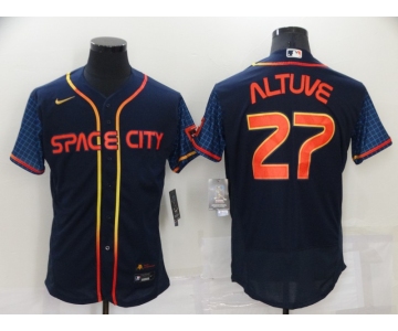 Men's Houston Astros #27 Jose Altuve 2022 Navy City Connect Flex Base Stitched Baseball Jersey