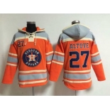 Men's Houston Astros #27 Jose Altuve Alternate Orange MLB Hoodie
