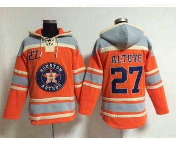 Men's Houston Astros #27 Jose Altuve Alternate Orange MLB Hoodie
