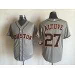Men's Houston Astros #27 Jose Altuve Away Gray 2015 MLB Cool Base Jersey