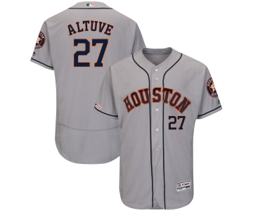 Men's Houston Astros 27 Jose Altuve Gray 150th Patch Flexbase Jersey