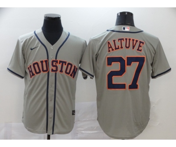Men's Houston Astros #27 Jose Altuve Gray Stitched MLB Cool Base Nike Jersey
