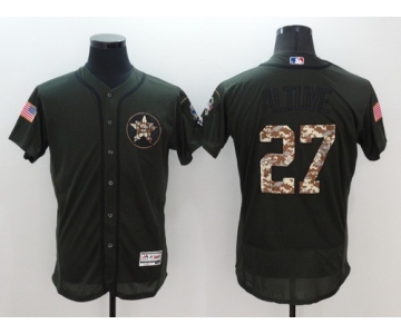 Men's Houston Astros #27 Jose Altuve Green Salute to Service 2016 Flexbase Majestic Baseball Jersey