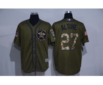 Men's Houston Astros #27 Jose Altuve Green Salute to Service Cool Base Stitched MLB Jersey